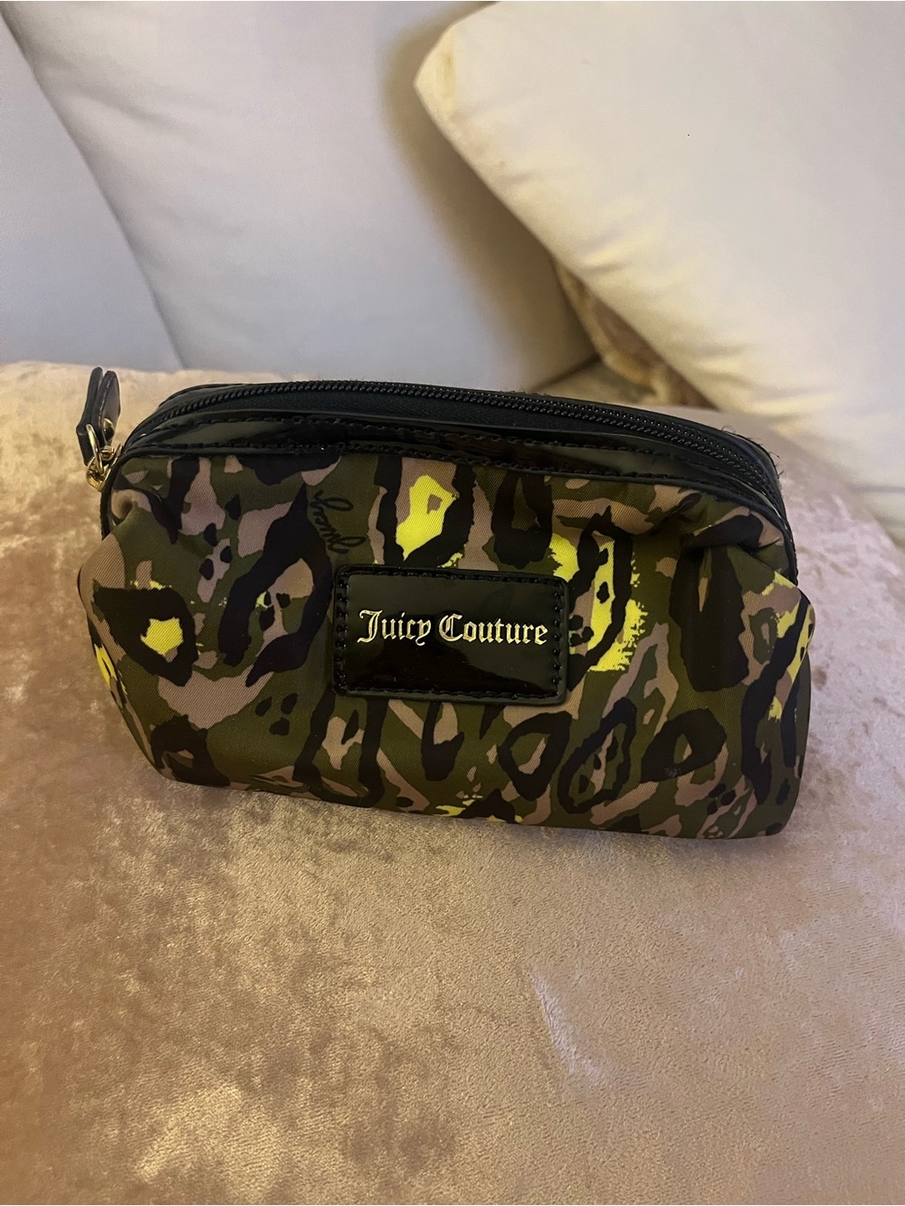 Juicy Couture Camo Makeup Pouch - Olive Green